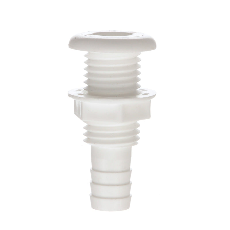 Seachoice Thru-Hull Connector w/ Broad Flange, Fits 3/4 In. ID Hose, 1-1/4 In. Max Hull