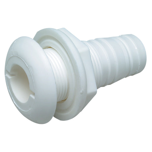 5/8" White Plastic Thru-Hull w/Broad Flange