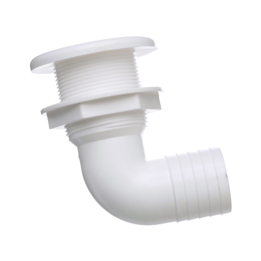 Seachoice 90-Degree Thru-Hull Connector, Fits 1-1/2 in. ID Hose, 1-3/8 in. Max Hull