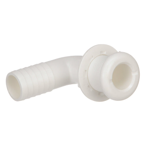 Seachoice 90-Degree Thru-Hull Connector, Fits 1-1/8 In. ID Hose, 1-1/8 In. Max Hull