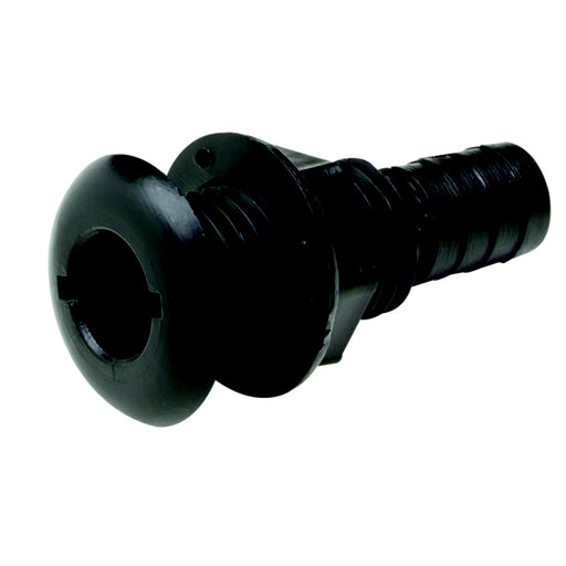 3/4" Black Plastic Thru-Hull w/Broad Flange