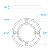 Seachoice Boat Self-Bailing Cockpit Mounted, 2-7/8 In. Scupper Valve Kit