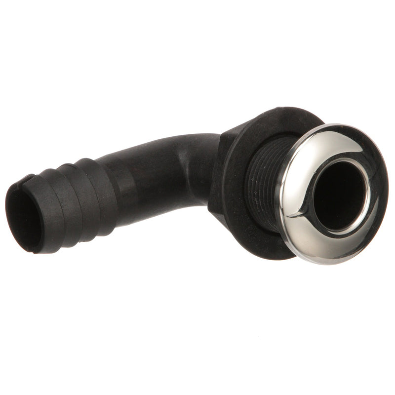 Seachoice 90-Degree Thru-Hull Connector, Fits 1-1/8 In. ID Hose, 1-3/8 In. Max Hull