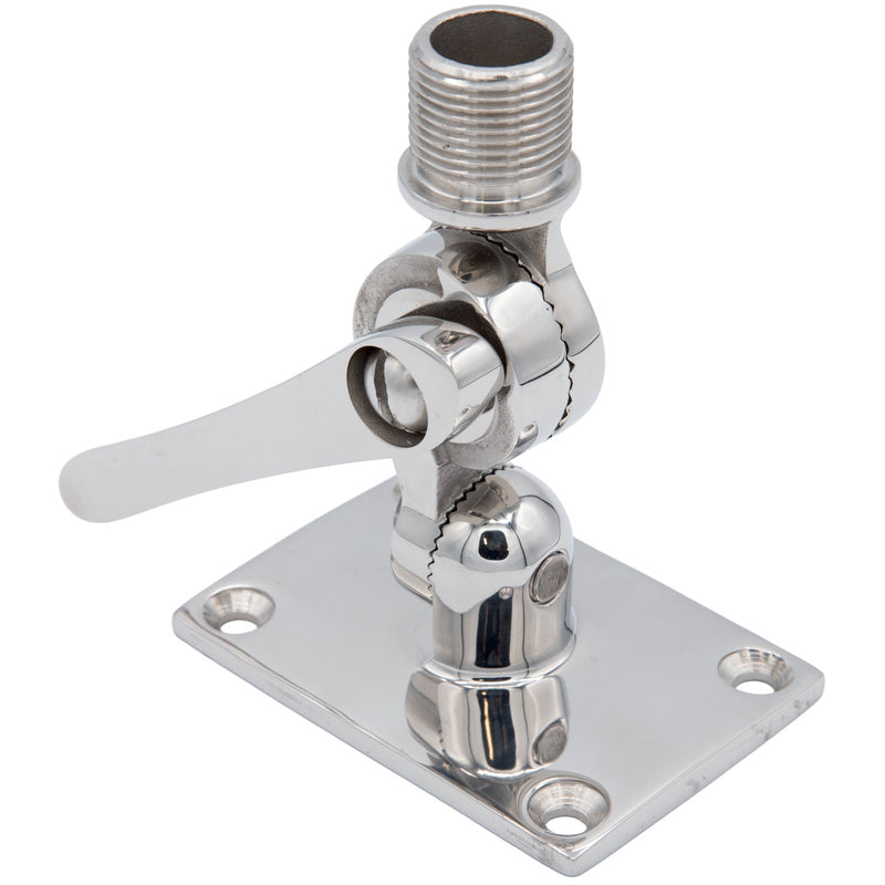 Seachoice 19722 Universal Antenna Ratchet-Mount Base, 316 Stainless Steel