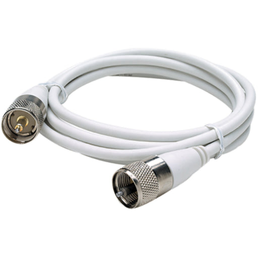 Seachoice 19781 5' RG58U White Coaxial Antenna Cable Assembly, Includes PL259 Fittings on Both Ends