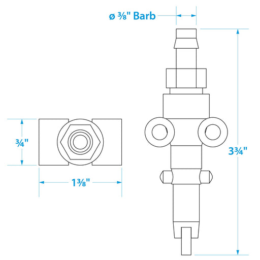 Seachoice Deluxe Fuel Connector for Mercury, Male, 3/8 in. Barb