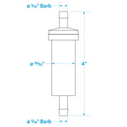 Seachoice in-Line Fuel Filter, 5/16 in., Plastic, Outboard, 20 Micron