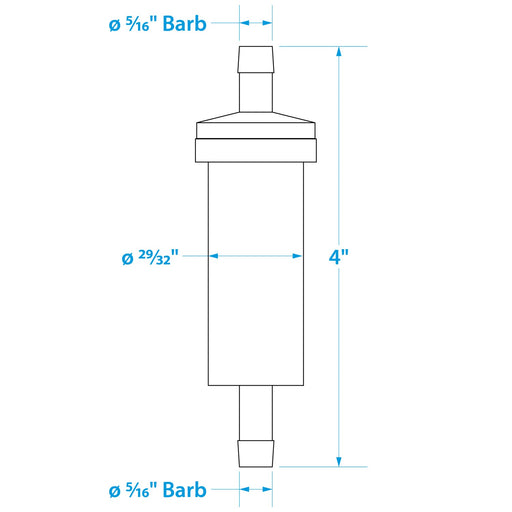 Seachoice in-Line Fuel Filter, 5/16 in., Plastic, Outboard, 20 Micron