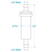 Seachoice in-Line Fuel Filter, 3/8 in., Plastic, Outboard, 20 Micron