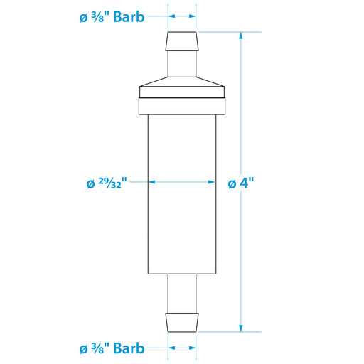 Seachoice in-Line Fuel Filter, 3/8 in., Plastic, Outboard, 20 Micron