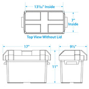 Seachoice 22080 USCG-Approved Marine Group 27 Series Standard Battery Box with Strap & Mounting Kit