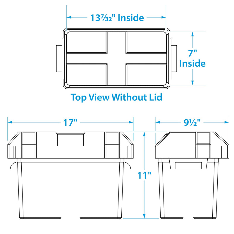 Seachoice 22080 USCG-Approved Marine Group 27 Series Standard Battery Box with Strap & Mounting Kit