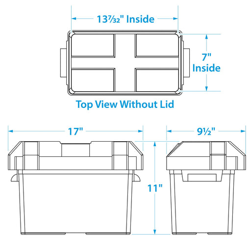 Seachoice 22080 USCG-Approved Marine Group 27 Series Standard Battery Box with Strap & Mounting Kit