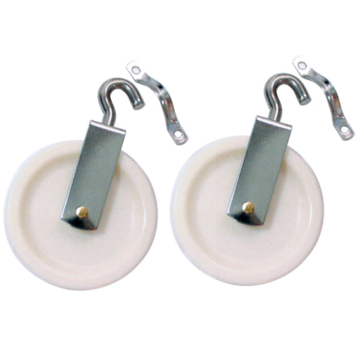 Seachoice Tiller Rope Pulleys, Stainless Steel and Plastic, Pack of 2