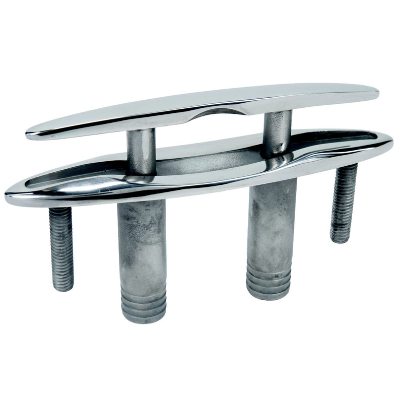 Seachoice 30052 316 Cast Stainless Steel Pull Up Cleat w/ Studs, Flush Mount, 6" long