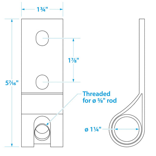 Seachoice 304 Stainless Steel Lifting Adapter Plate, Accepts 5/8 in. Diameter Threaded Rod