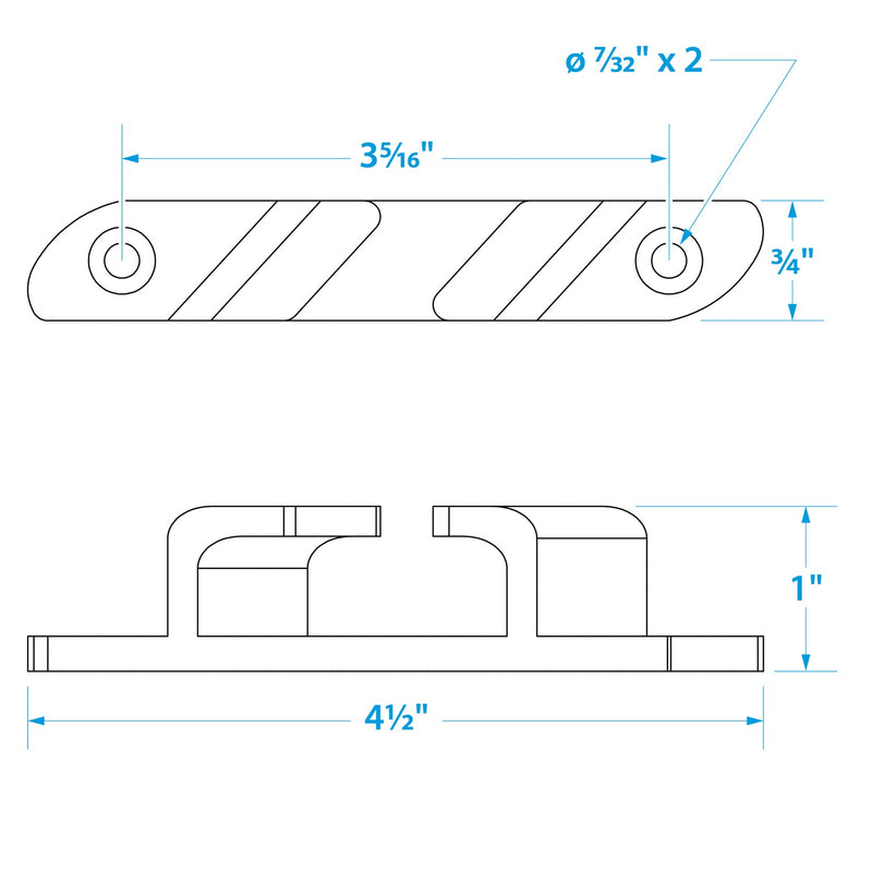 Seachoice 316 Stainless Steel Bow Chocks, 4-3/4 In. Long, Accepts Up to 5/8 In. Line, Pack of 2