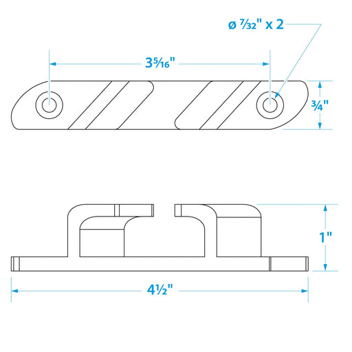 Seachoice 316 Stainless Steel Bow Chocks, 4-3/4 In. Long, Accepts Up to 5/8 In. Line, Pack of 2