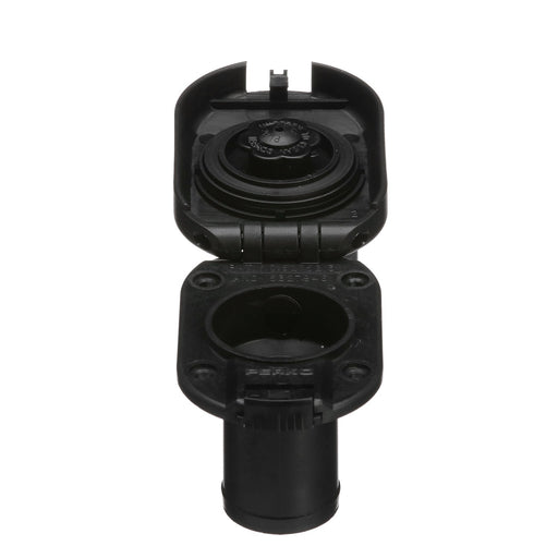 Seachoice 32061 Deck Mount Gas Fill Plate w/ Vent, Hinged Flip-Top, Molded Black Plastic