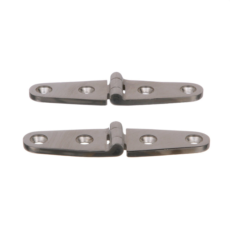 Seachoice Marine-Grade Strap Hinges, Polished 316 Stainless Steel, 4 in. X 1 in., Pack of 2