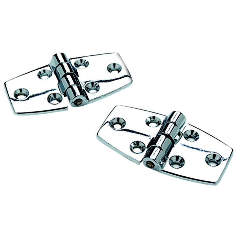 Seachoice 34241 (2) 3" x 1-1/2" Chrome Plated Zinc Utility Hinges with 120 Degree Opening