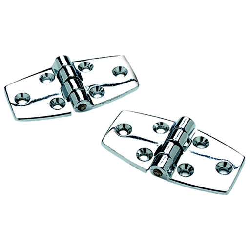 Seachoice 34241 (2) 3" x 1-1/2" Chrome Plated Zinc Utility Hinges with 120 Degree Opening
