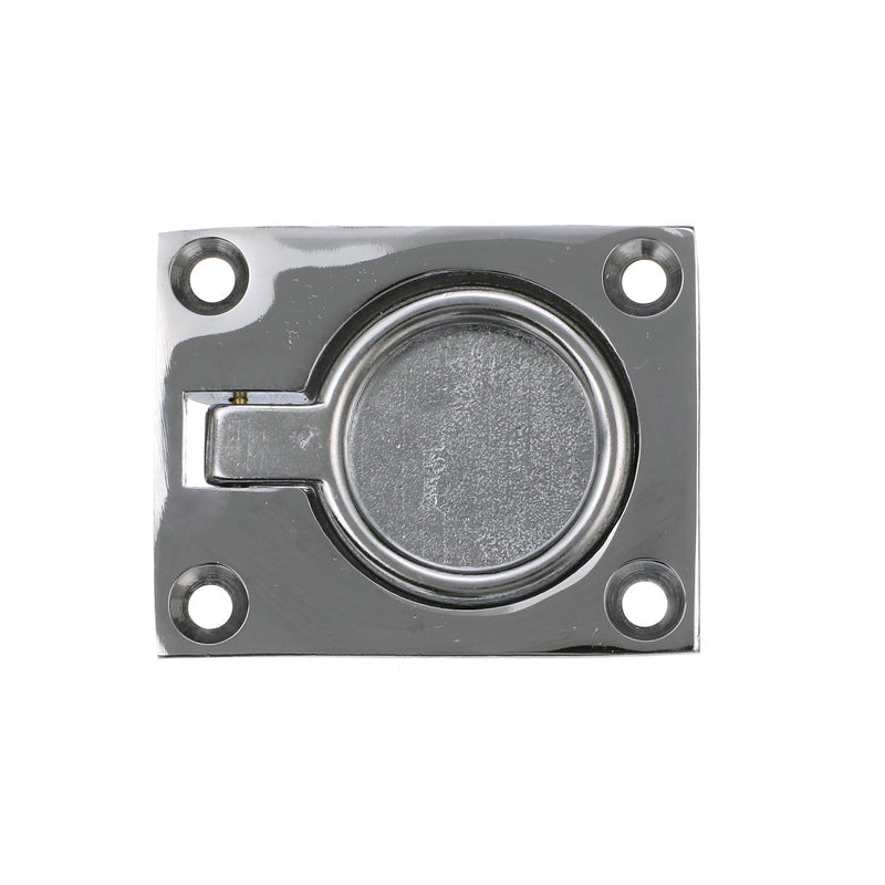 Seachoice Chrome-Plated Cast Brass Square Flush Hatch Ring Pull, 1-7/8 In. X 2-1/2 In.