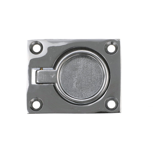 Seachoice Chrome-Plated Cast Brass Square Flush Hatch Ring Pull, 1-7/8 In. X 2-1/2 In.