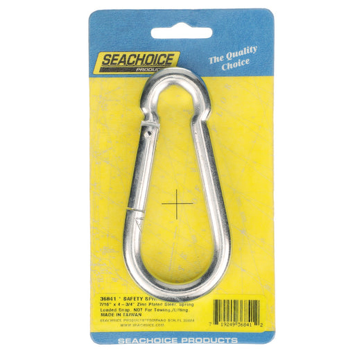 Seachoice Spring Loaded Hook, Zinc-Plated Steel, 4-3/4 in. Long