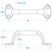 Seachoice 6 In. Transom Handle Chrome, One Size