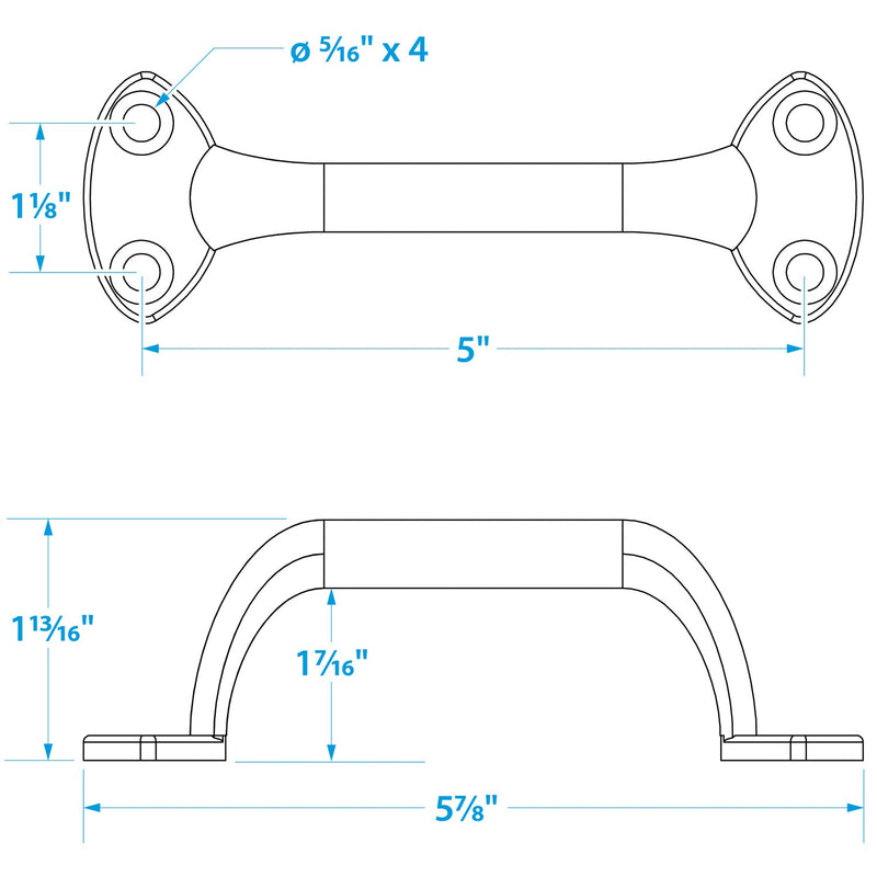 Seachoice 6 In. Transom Handle Chrome, One Size