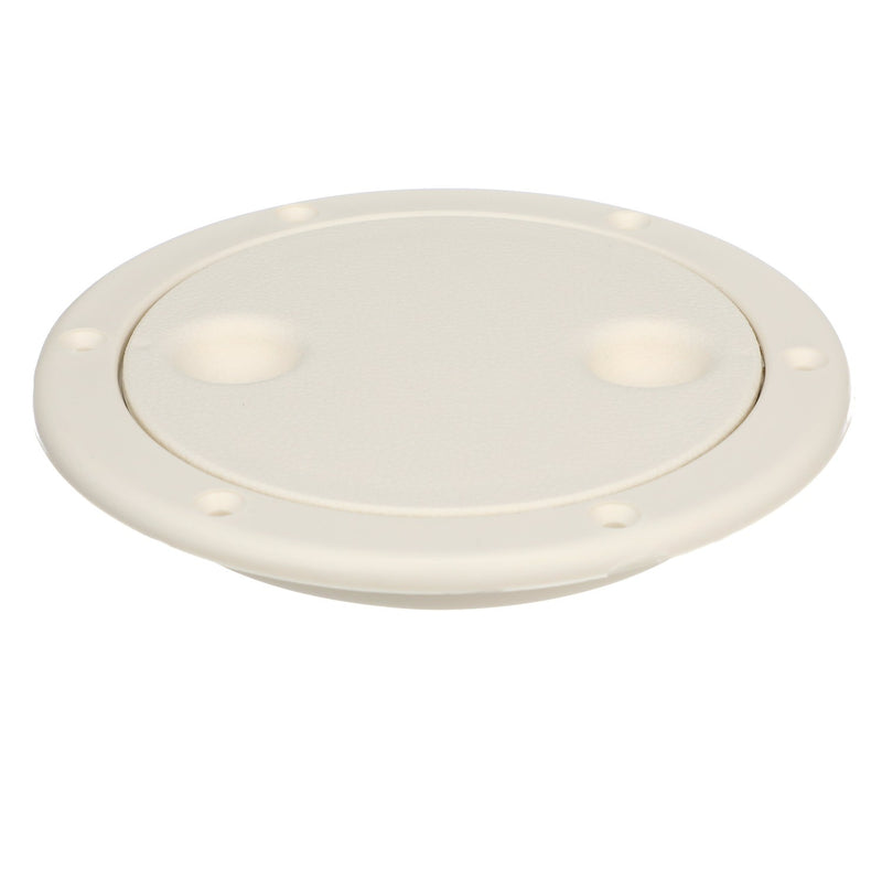 Seachoice Twist 'N' Lock Marine Boat Deck Plate, White Finish, Up to 4-1/2 In.