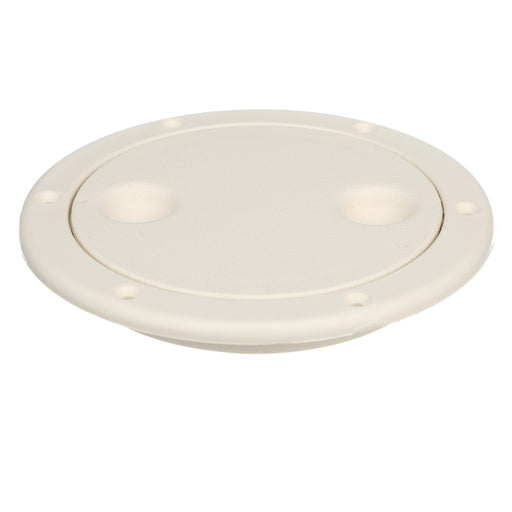 Seachoice Twist 'N' Lock Marine Boat Deck Plate, White Finish, Up to 4-1/2 In.