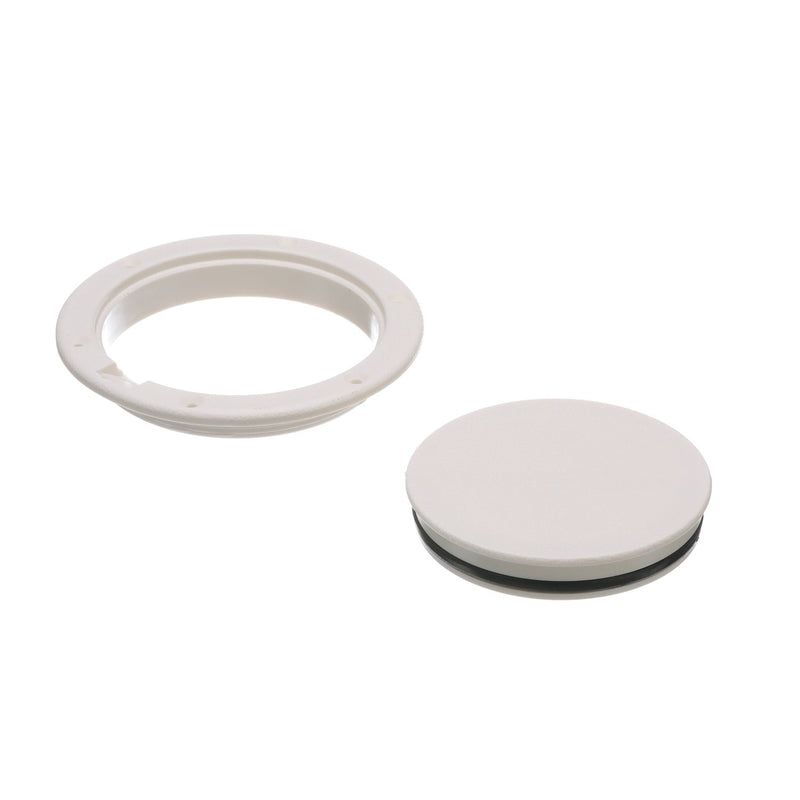 Seachoice White Pry-Up Deck Plate, Watertight, Up to 6-1/2 in. Diameter Hole