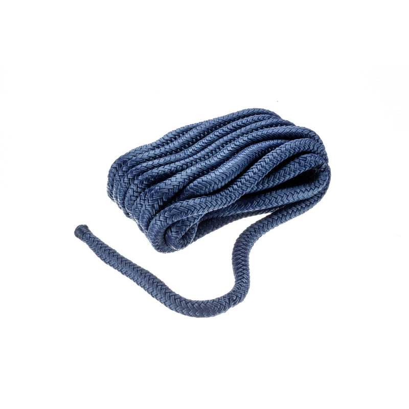 Seachoice Double-Braid Nylon Dock Line w/ Eye Splice, Pre-Shrunk, Heat Stabilized, 1/2 In. X 20 Ft., Navy Blue
