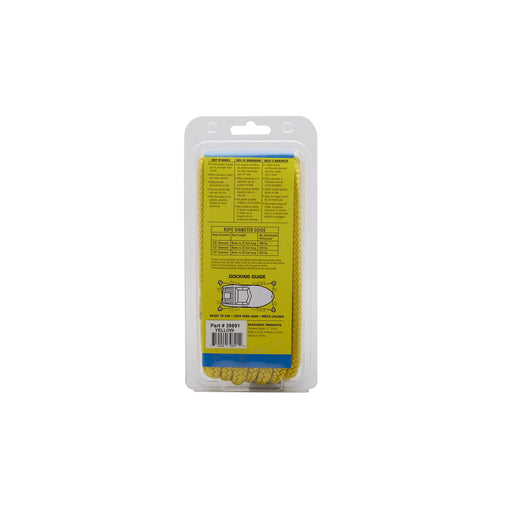 Seachoice Double-Braid Nylon Dock Line w/ Eye Splice, Pre-Shrunk, Heat Stabilized, 3/8 In. X 15 Ft., Yellow