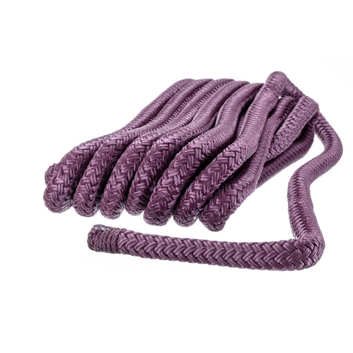 Seachoice Double-Braid Nylon Dock Line w/ Eye Splice, Pre-Shrunk, Heat Stabilized, 3/8 In. X 15 Ft., Burgundy