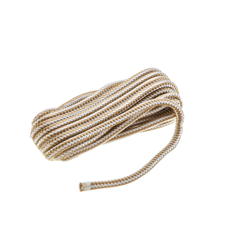 Seachoice Double-Braid Nylon Dock Line w/ Eye Splice, Pre-Shrunk, Heat Stabilized, 3/8 In. X 25 Ft., Gold White