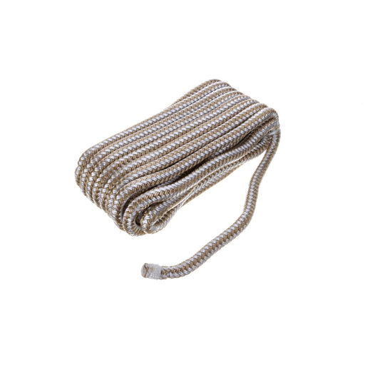Seachoice Double-Braid Nylon Dock Line w/ Eye Splice, Pre-Shrunk, Heat Stabilized, 3/8 In. X 20 Ft., Gold White