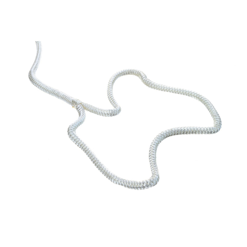 Seachoice Double-Braid Nylon Dock Line w/ Eye Splice, Pre-Shrunk, Heat Stabilized, 3/8 In. X 15 Ft., White