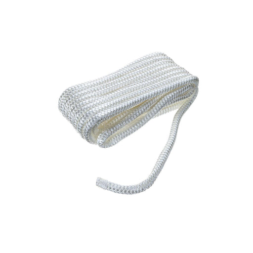 Seachoice Double-Braid Nylon Dock Line w/ Eye Splice, Pre-Shrunk, Heat Stabilized, 3/8 In. X 20 Ft., White