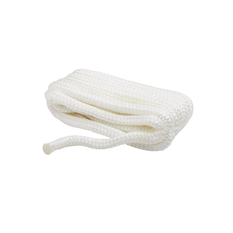 Seachoice Double-Braid Nylon Dock Line w/ Eye Splice, Pre-Shrunk, Heat Stabilized, 5/8 In. X 20 Ft., White