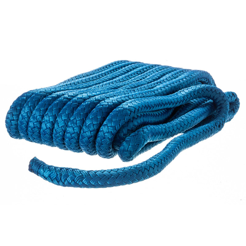 Seachoice Double-Braid Nylon Dock Line w/ Eye Splice, Pre-Shrunk, Heat Stabilized, 5/8 In. X 35 Ft., Blue
