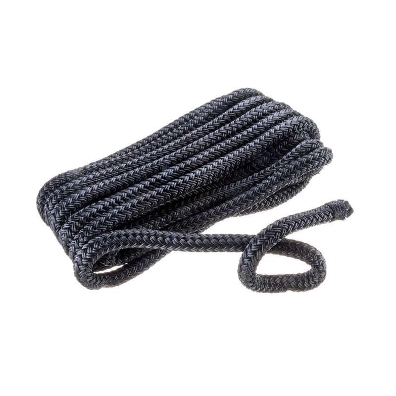 Seachoice Double-Braid Nylon Fender Line, 3/8 In. X 6 Ft., Black
