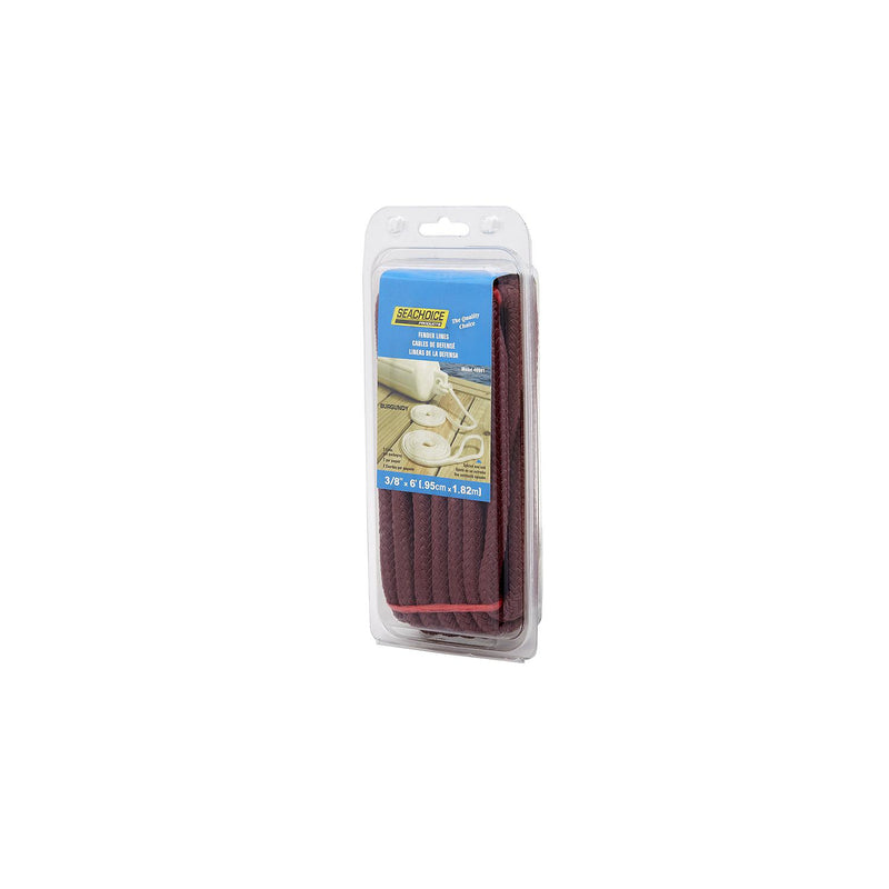 Seachoice Braided Bumper Fender Line, 3/8 in. X 6 Ft., Burgandy Red