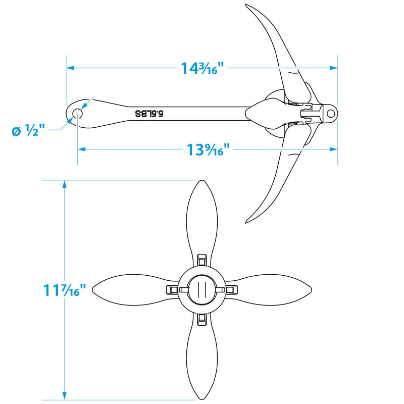 Seachoice Folding Grapnel Boat Anchor, 5.5 Lbs.
