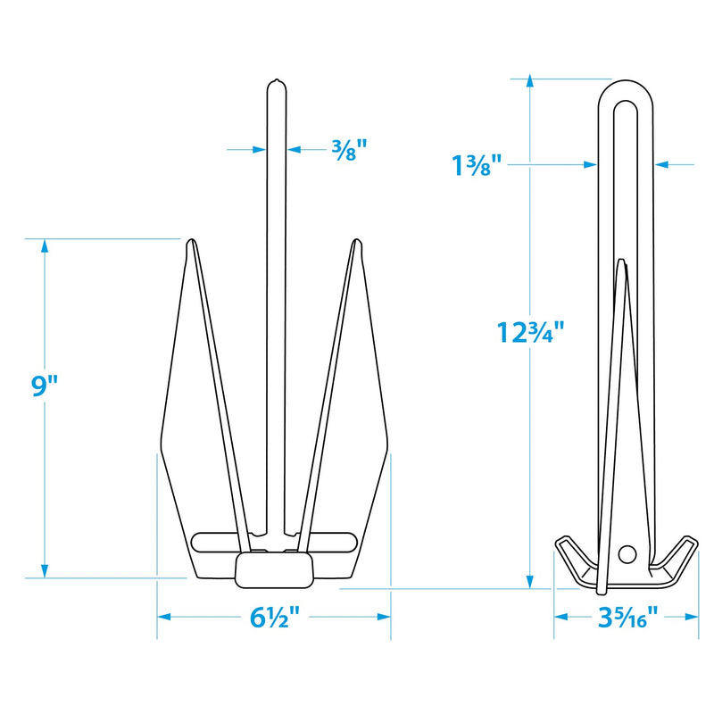 Seachoice PWC Fluke Anchor Kit, Vinyl Coated Fluke Anchor, 25 Ft. Anchor Line and Storage Bag
