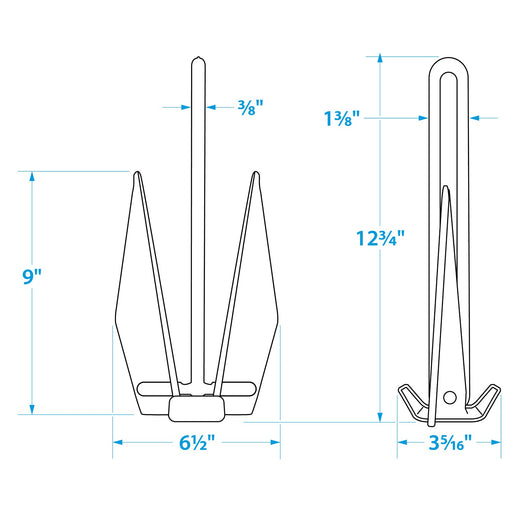 Seachoice PWC Fluke Anchor Kit, Vinyl Coated Fluke Anchor, 25 Ft. Anchor Line and Storage Bag