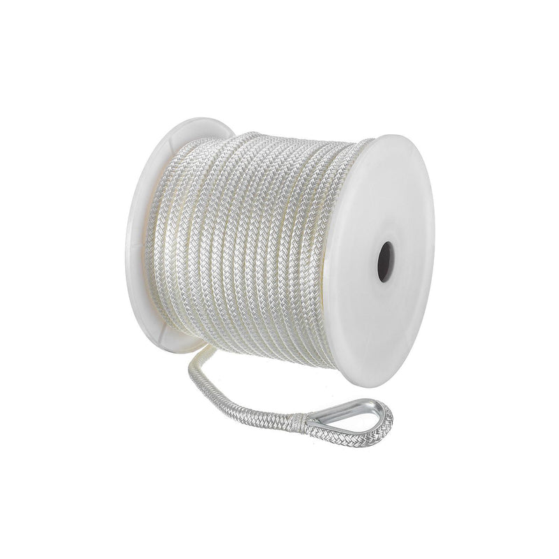 Seachoice Boat Anchor Rope, Double-Braid, Nylon, Achor Line, 3/8 in. X 150 Ft., White