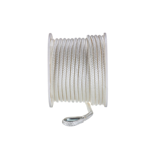 Seachoice Boat Anchor Rope, Double-Braid, Nylon, Achor Line, 1/2 in. X 150 Ft., White